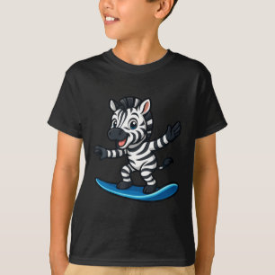 Camiseta Zebra Fofo de Surf Animal Divertido Praia Vibraçõe