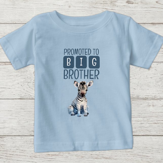 Camiseta Zebra fofo irmão mais velho azul (Criador carregado)
