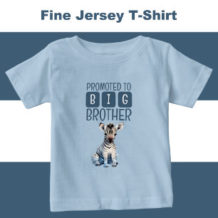 Camiseta Zebra fofo irmão mais velho azul