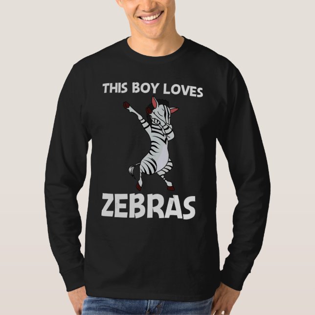Camiseta Zebra For Boys Kids African Zoo Animal   (Frente)