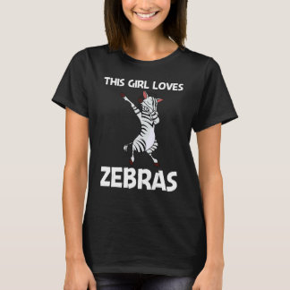 Camiseta Zebra For Girls Kids African Zoo Animal  1