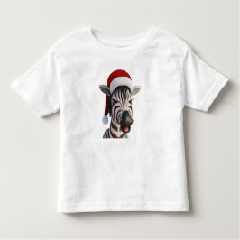 Camiseta Zebra Furiosa Animal Vestindo Santa Hat