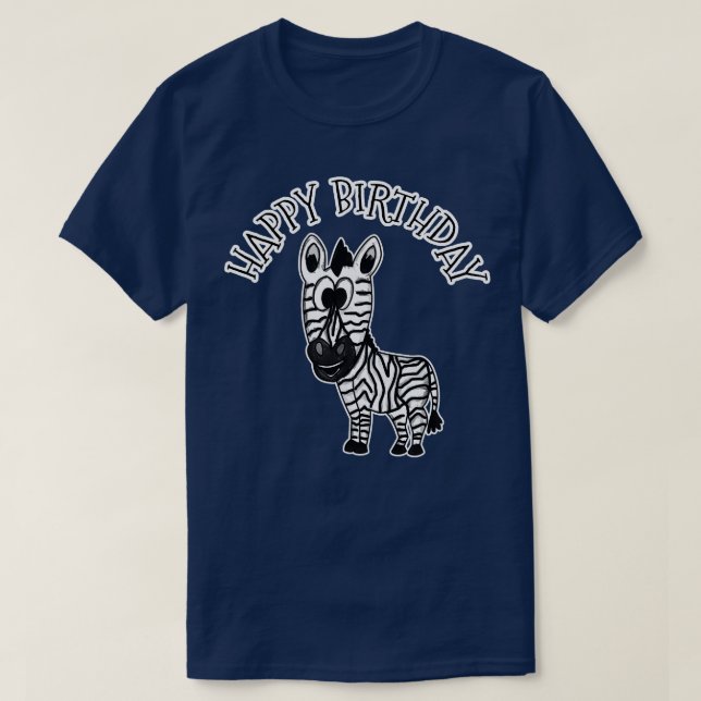 Camiseta Zebra Happy Birthday Wildlife Safari Amante de os  (Frente do Design)