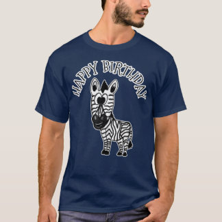 Camiseta Zebra Happy Birthday Wildlife Safari Amante de os