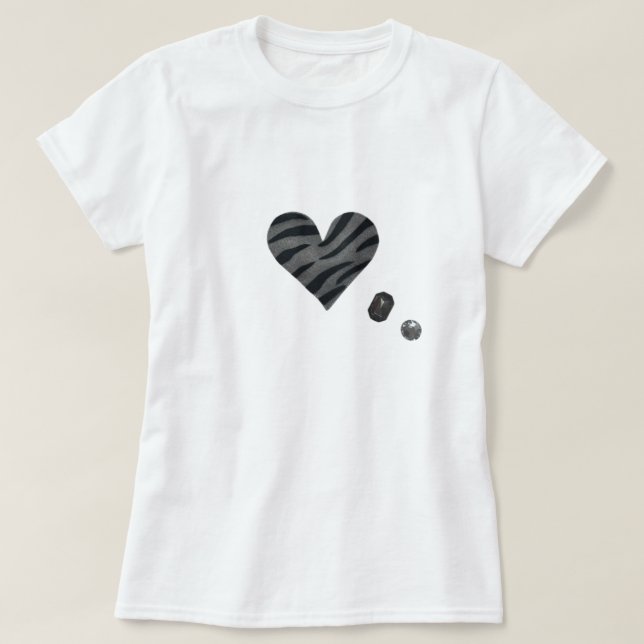 Camiseta Zebra-heart (Frente do Design)