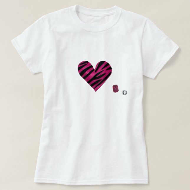 Camiseta Zebra-heart (Frente do Design)