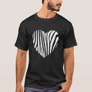 Camiseta Zebra Heart Stripe Africa Gift Men Wo