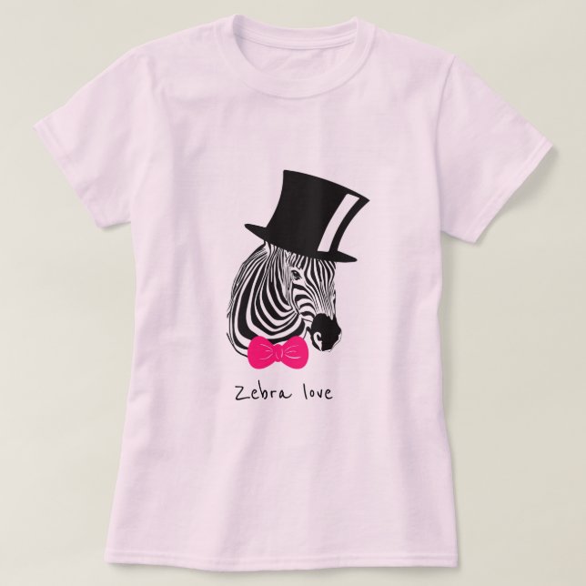 Camiseta Zebra, Hipster de slogan do amor (Frente do Design)