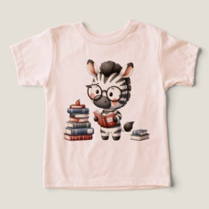 Camiseta Zebra Lendo Livros.