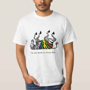 Camiseta Zebra: levante suas mãos para o futebol de Áfric