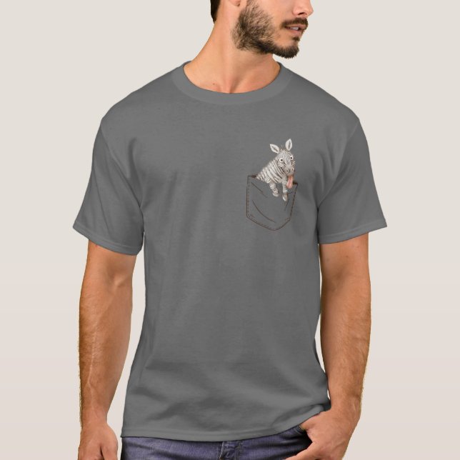 Camiseta Zebra Louca No Bolso De Mama. (Frente)