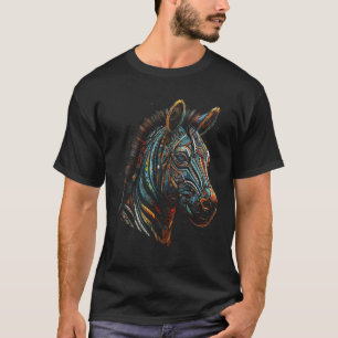 Camiseta Zebra Lover Trabalho de arte Mandala Fantasy Anima