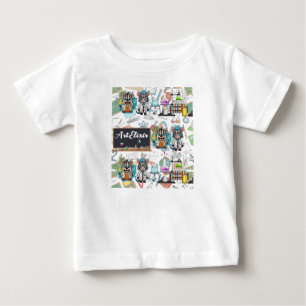 Camiseta Zebra Mad Scientist Impressão