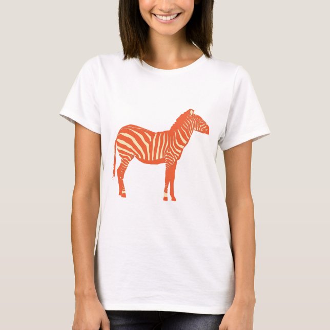 Camiseta Zebra - Mandarim e laranja claro (Frente)
