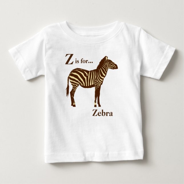 Camiseta Zebra - Marrom Chocolate e Bege Camelo (Frente)