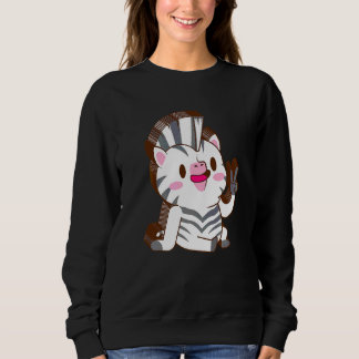 Camiseta Zebra Multicamada Paz Relaxada Fofa Estética