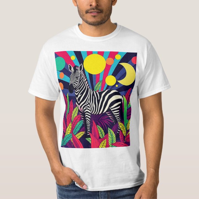 Camiseta Zebra na folhagem (Frente)