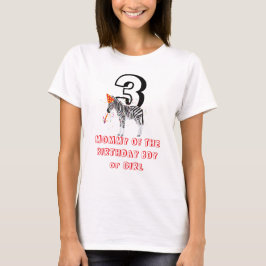 Camiseta Zebra Partindo - Garota Festa de aniversário Mamãe