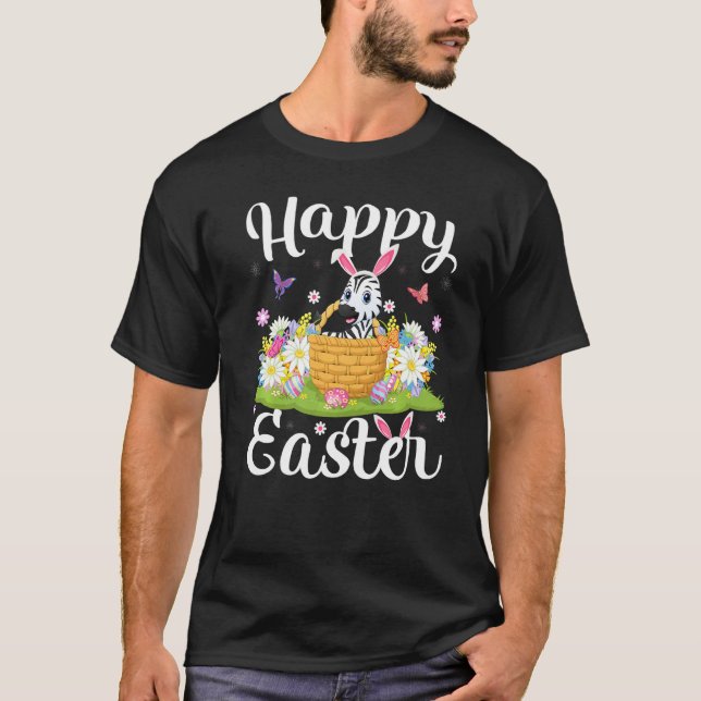 Camiseta Zebra Páscoa Ovina Caça Floral Zebra Páscoa Sunda (Frente)