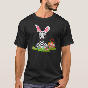 Camiseta Zebra Páscoa Ovina Caçando Páscoa de Bunny Zebra d