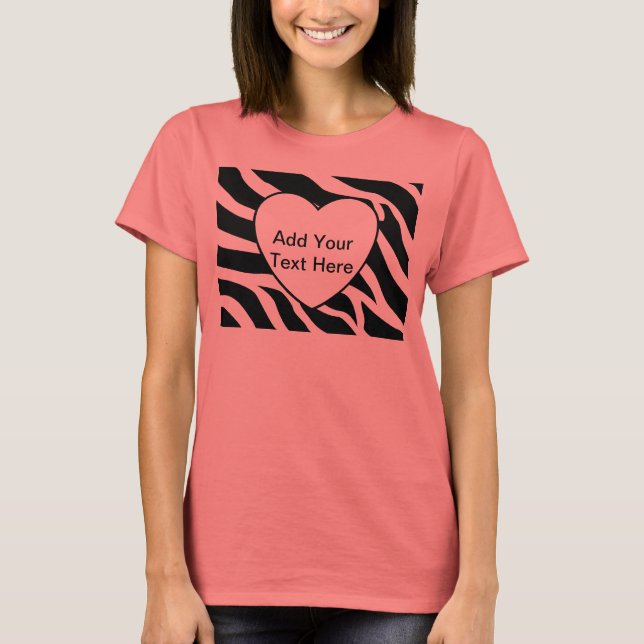 Camiseta Zebra Print Stripes White Heart (Frente)