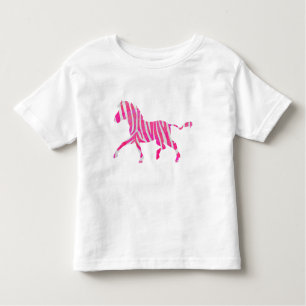 Camiseta Zebra Rosa Quente e Silhueta Branca