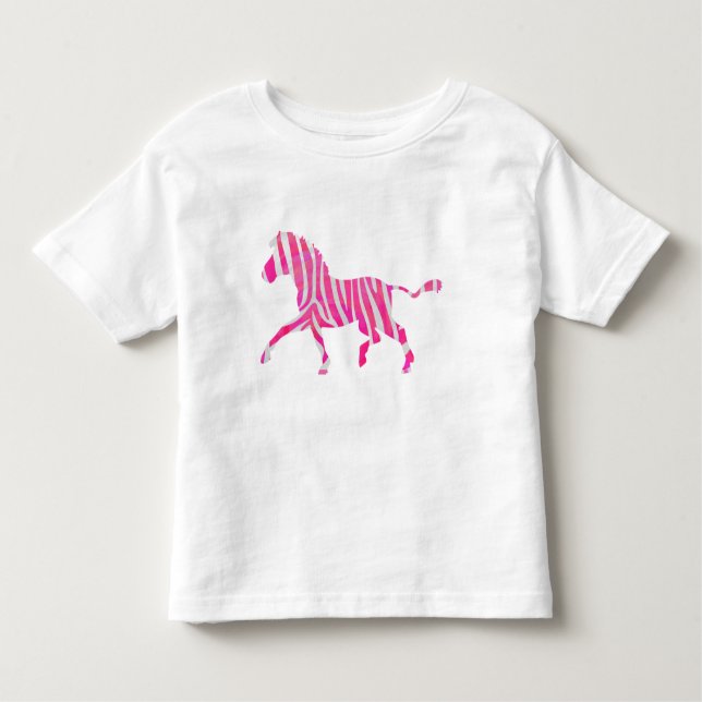Camiseta Zebra Rosa Quente e Silhueta Branca (Frente)