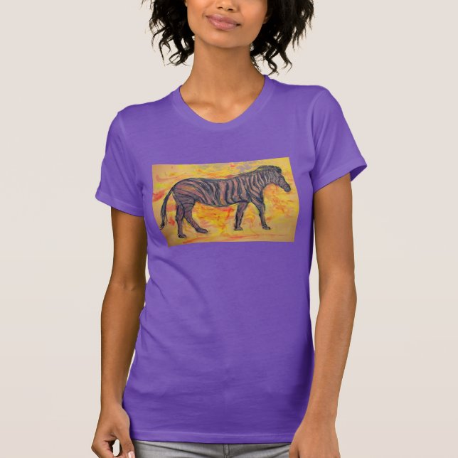Camiseta zebra roxa (Frente)