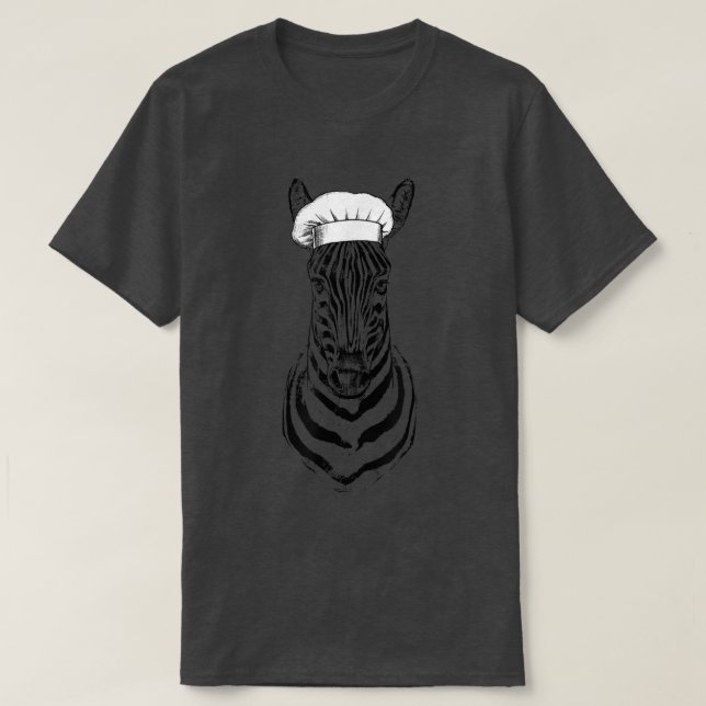 Camiseta Zebra Safari Animal Chef Cozinhar Engraçado Wildli (Frente do Design)
