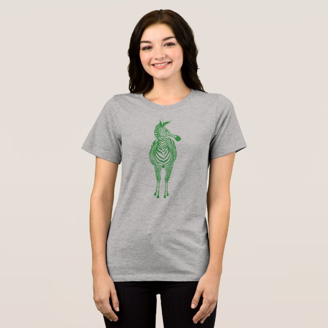 Camiseta Zebra Verde | Mostre suas tiras! Personalizável (Frente Completa)