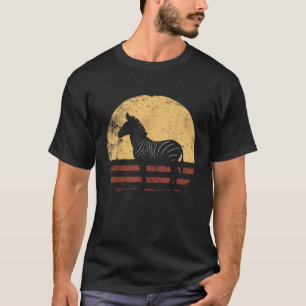 Camiseta Zebra Vintage Retro Pôr do Sol 70s 80s Divertido A