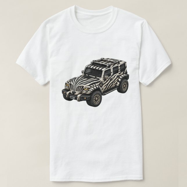 Camiseta Zebra White Adventure SUV — BV-JZW (Frente do Design)