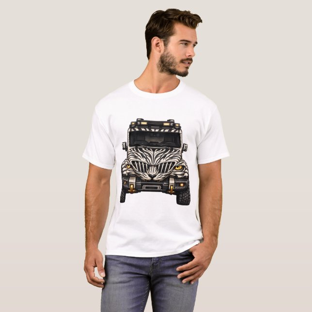Camiseta Zebra White Adventure SUV — BV-JZW Vista Frontal (Frente Completa)