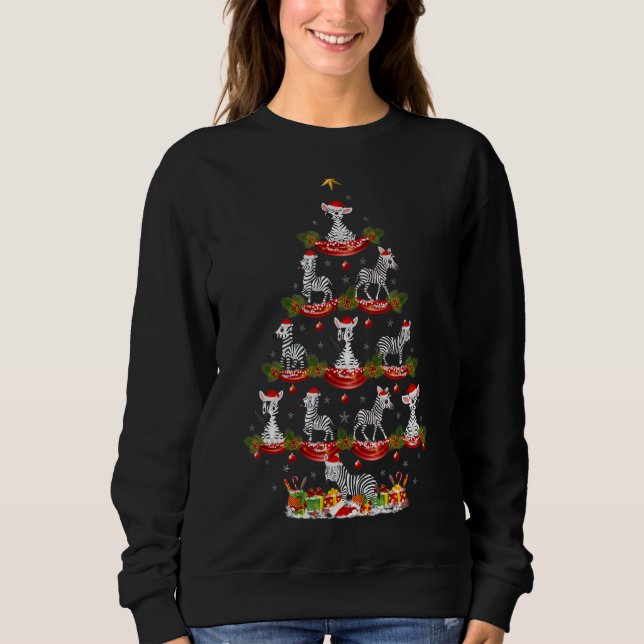 Camiseta Zebra   Xmas Holiday Santa Zebra Christmas Tree (Frente)