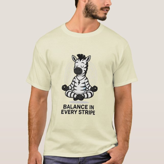 Camiseta Zebra Zen - Meditação Engraçada (Frente)