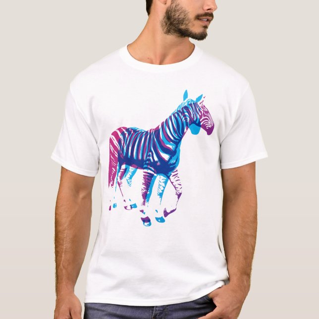 Camiseta Zebras - azul & roxo (Frente)