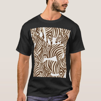 Camiseta Zebras, savana selvagem, padrão sem costura