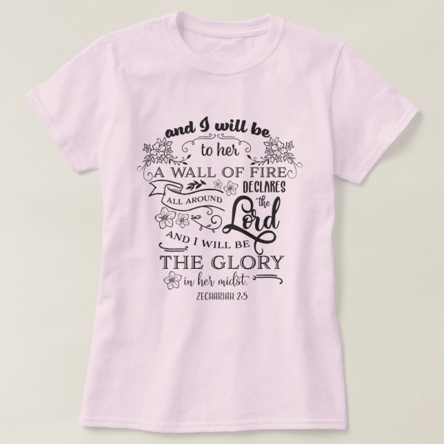 Camiseta Zechariah 2:5 (Frente do Design)