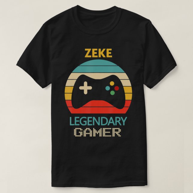 Camiseta Zeke Name Gift Personalizado Gamer Legendário (Frente do Design)