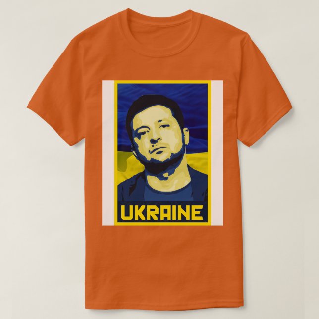 Camiseta Zelensky Ucrânia Flag (Frente do Design)