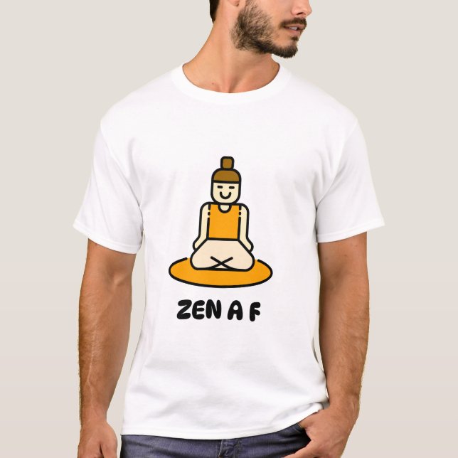 Camiseta Zen AF Meditação Cartoon Engraçado (Frente)
