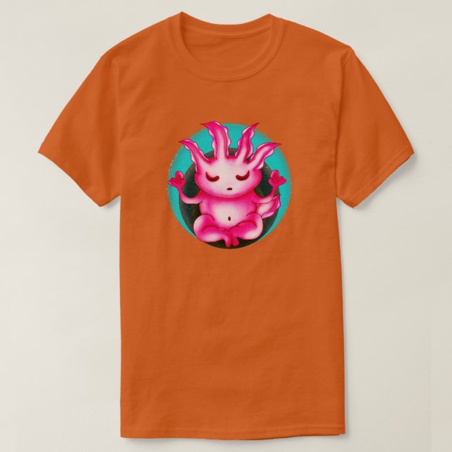 Camiseta Zen Axolotl Meditação Buda Engraçado (Frente do Design)