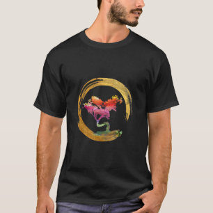 Camiseta Zen Bonsai Tree Japonês Círculo Enso Arte Asiát