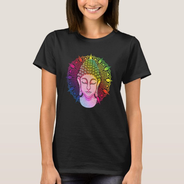 Camiseta Zen Buddhist Mantra Colorful Mandala Zen Buddhism  (Frente)