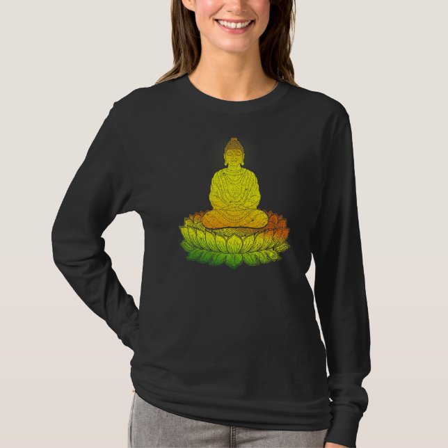 Camiseta Zen Buddhist Mantra Meditação Espiritual Buda (Frente)