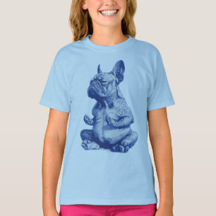Camiseta Zen Bulldog em Pose de Meditação Arte