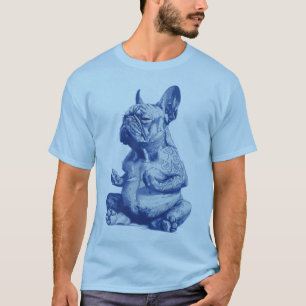 Camiseta Zen Bulldog em Pose de Meditação Arte