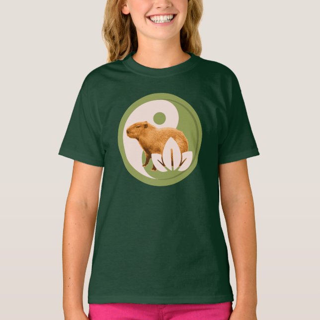 Camiseta Zen Capivara Yin Yang Nature Pacífica (Frente)
