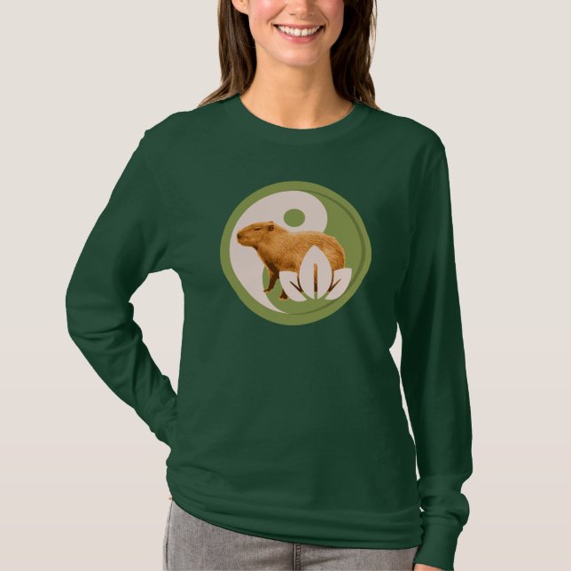 Camiseta Zen Capivara Yin Yang Nature Pacífica (Frente)