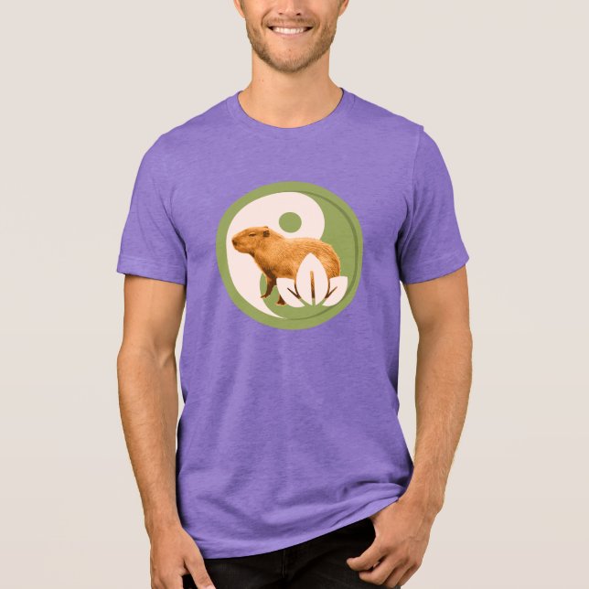 Camiseta Zen Capivara Yin Yang Natureza Pacífica (Frente)